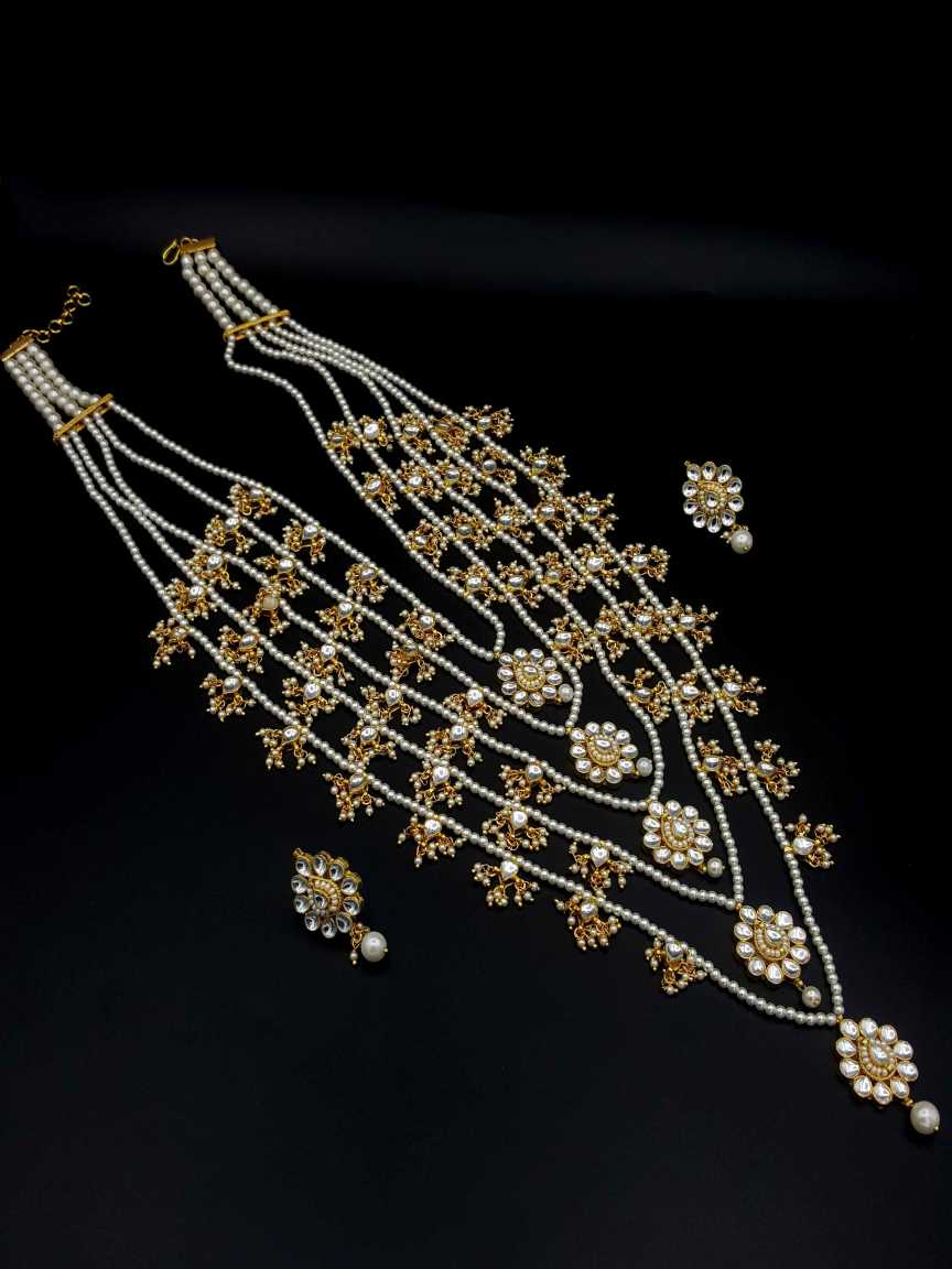 NECKLACE EARRING in JADAU KUNDAN Style | Design - 19375
