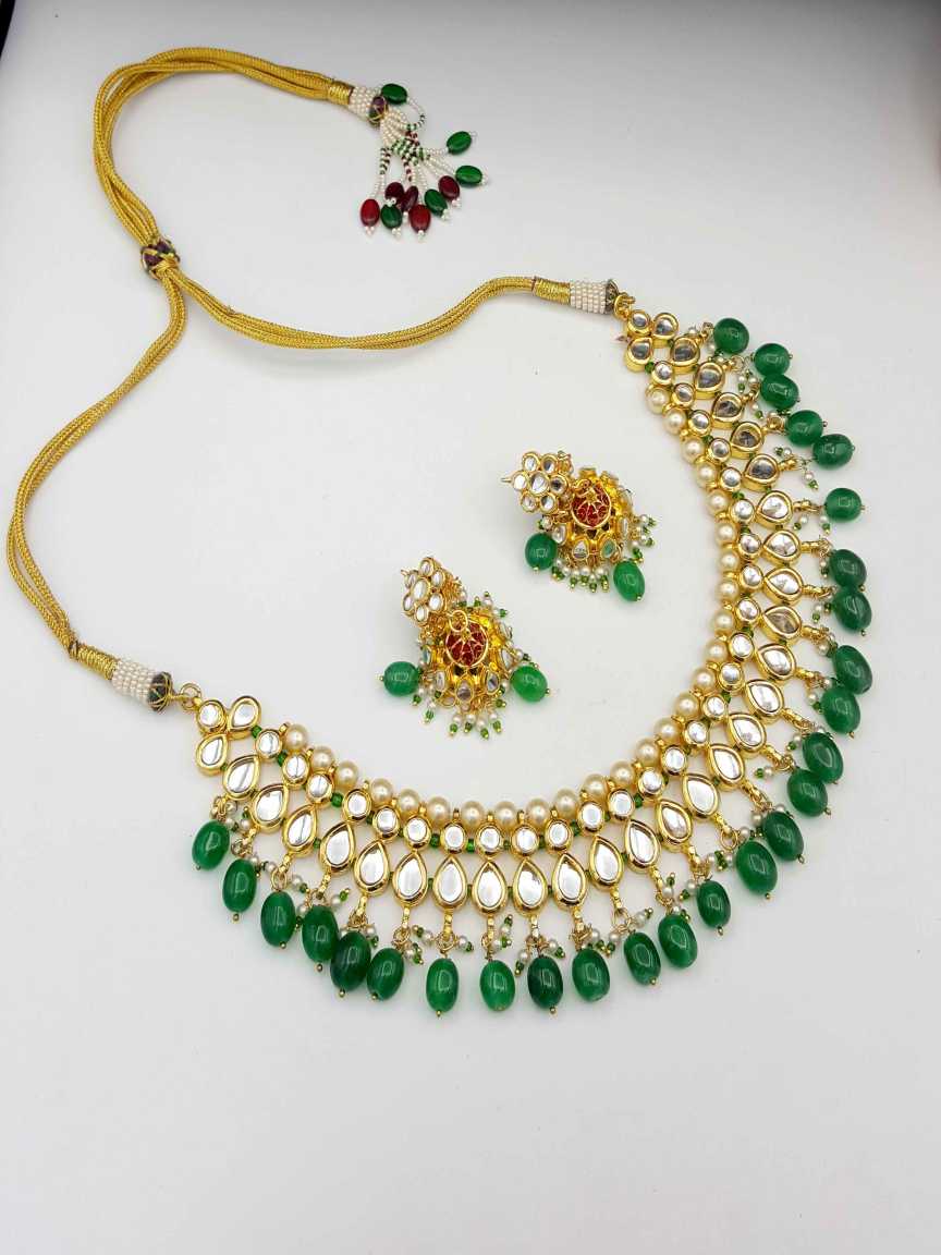 NECKLACE EARRING in JADAU KUNDAN Style | Design - 19415