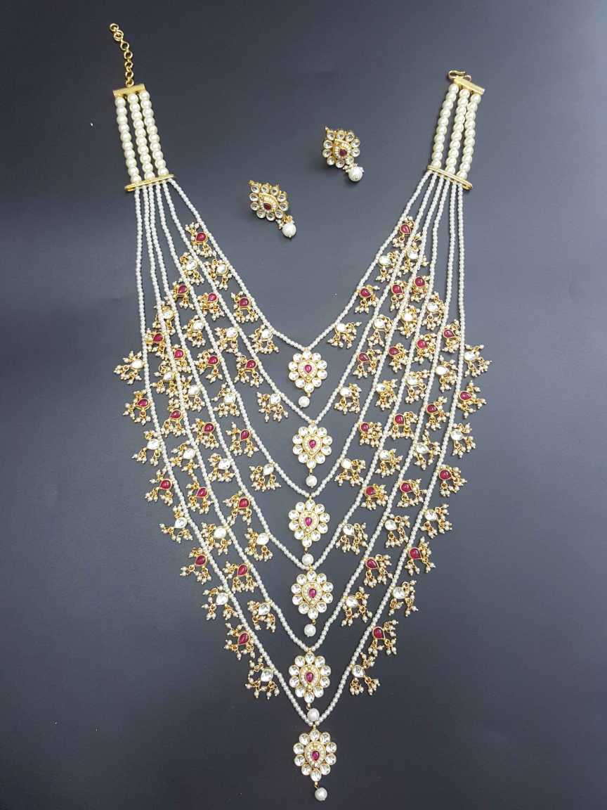 NECKLACE EARRING in JADAU KUNDAN Style | Design - 19417