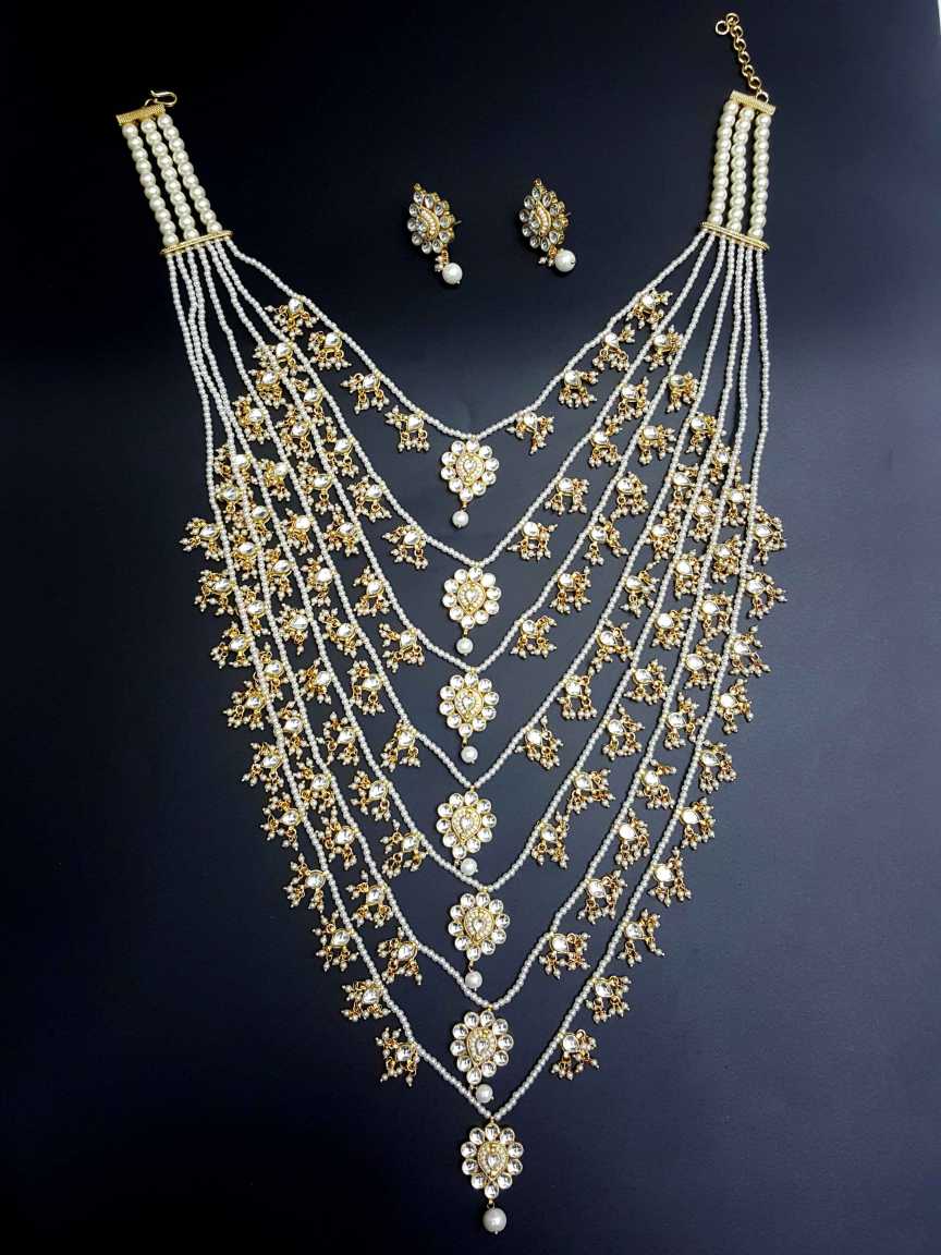NECKLACE EARRING in JADAU KUNDAN Style | Design - 19418