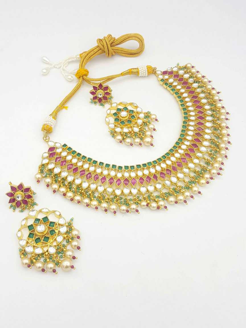 NECKLACE EARRING in JADAU KUNDAN Style | Design - 19620