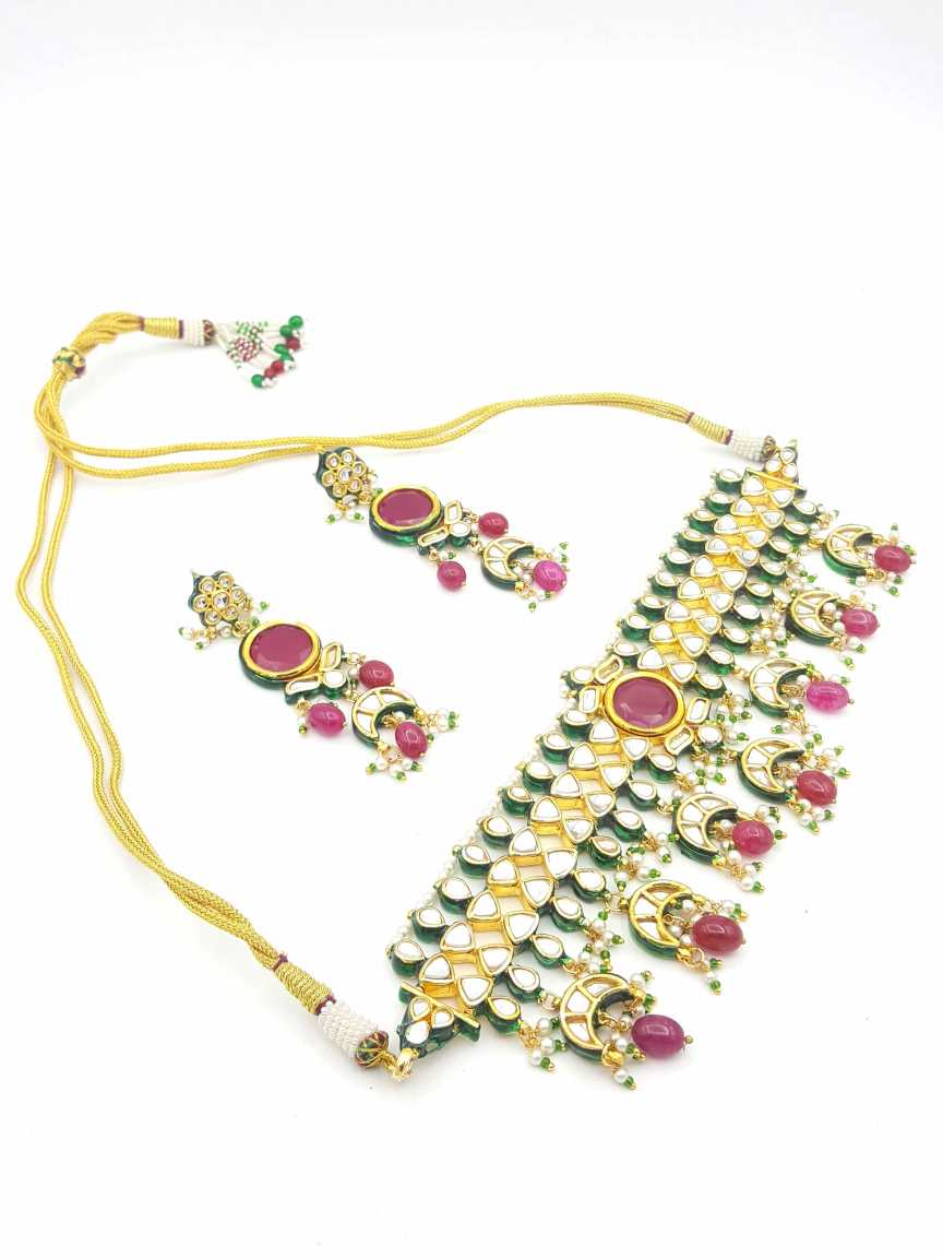 NECKLACE EARRING in JADAU KUNDAN Style | Design - 19999