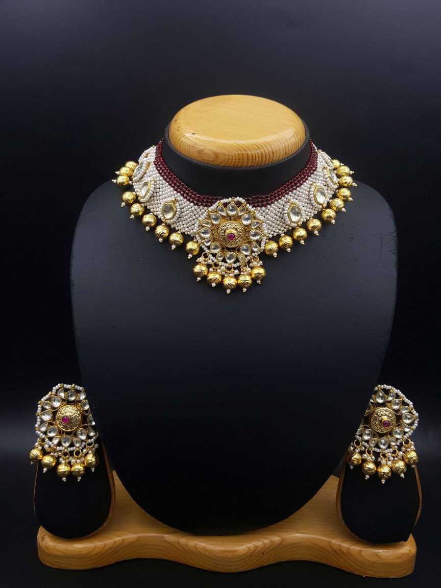 NECKLACE EARRING in JADAU KUNDAN Style | Design - 20312