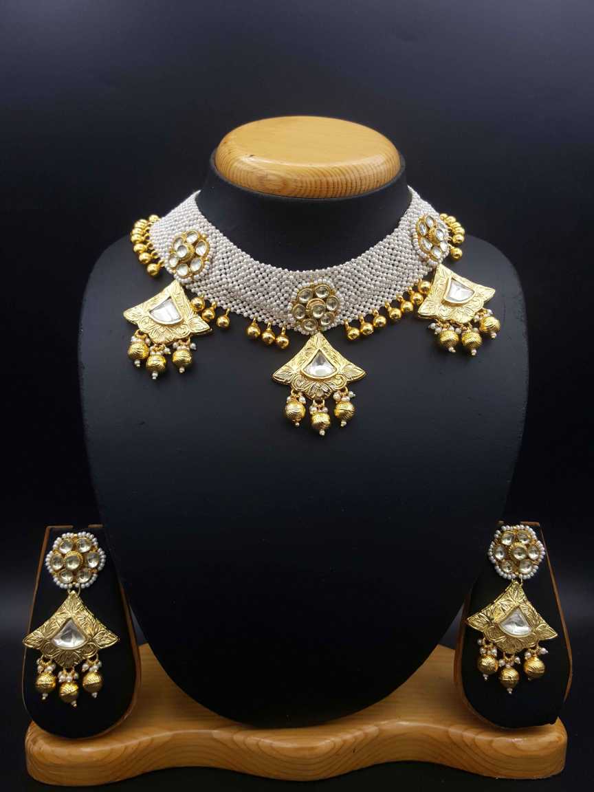 NECKLACE EARRING in JADAU KUNDAN Style | Design - 20315