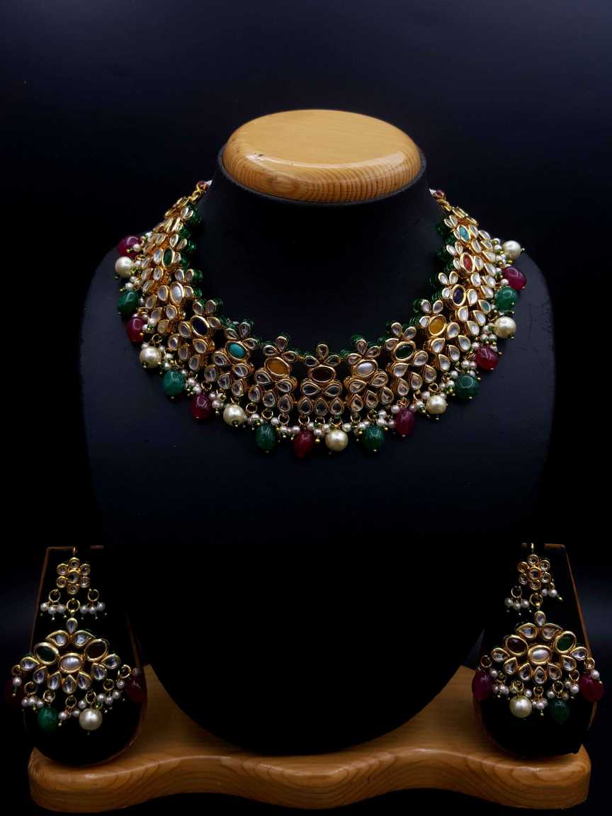 NECKLACE EARRING in JADAU KUNDAN Style | Design - 20334