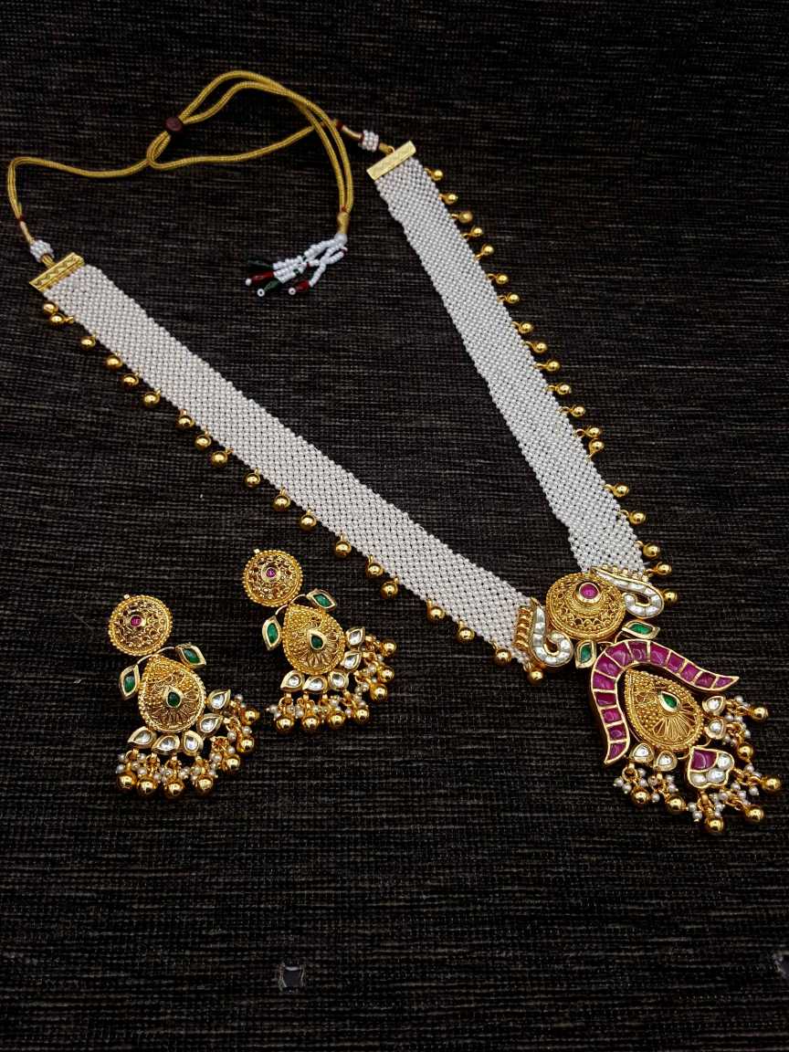 NECKLACE EARRING in JADAU KUNDAN Style | Design - 20447