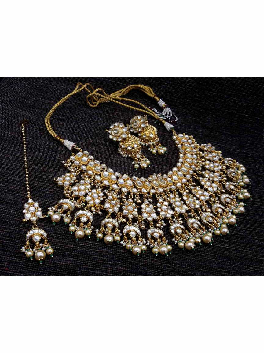 NECKLACE EARRING in JADAU KUNDAN Style | Design - 20483