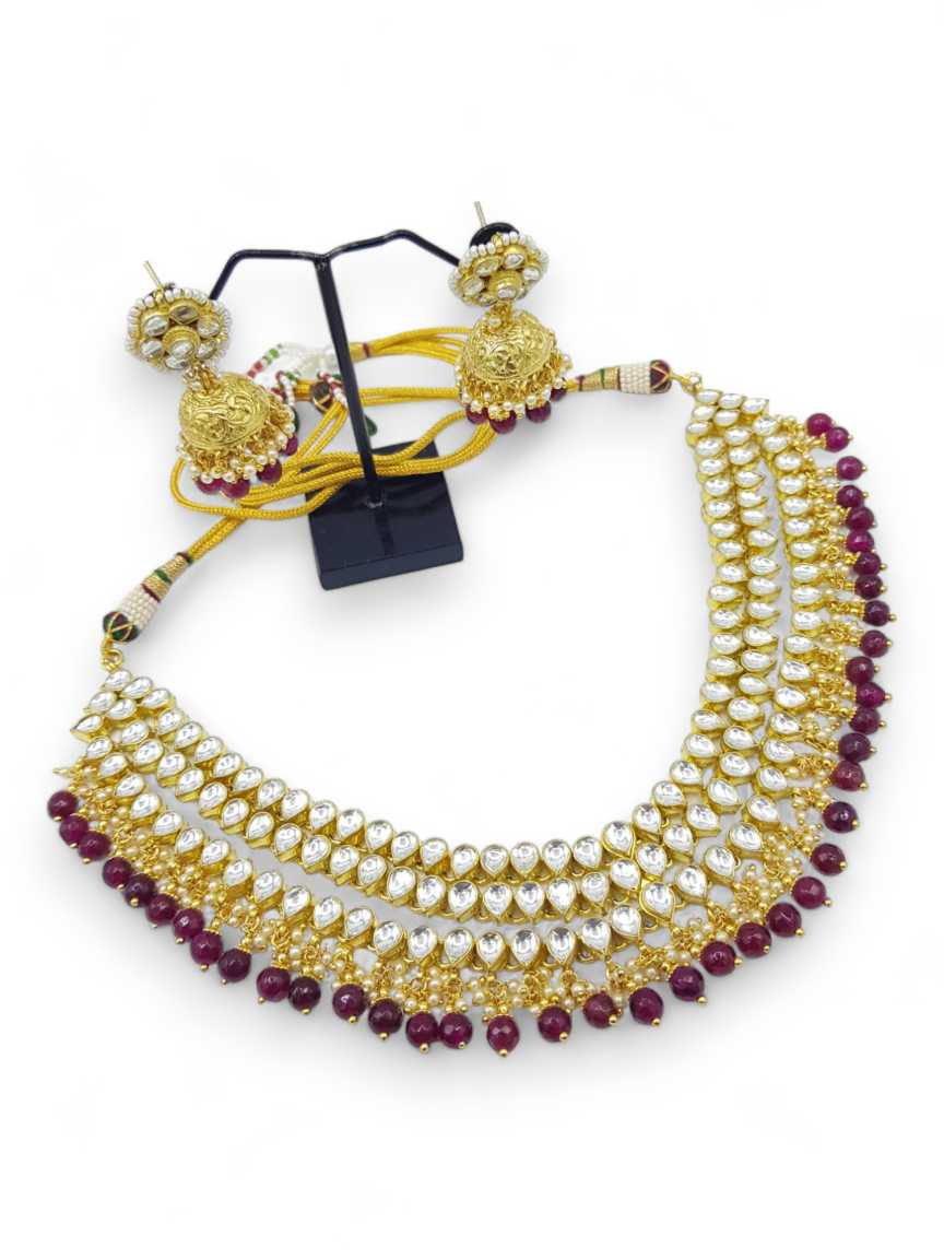NECKLACE EARRING IN JADAU KUNDAN STYLE | DESIGN - 20576