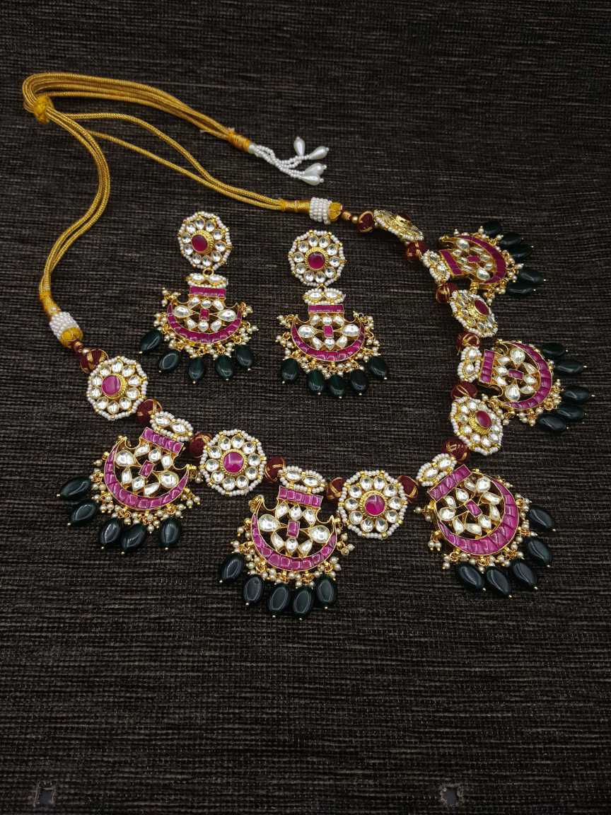 NECKLACE EARRING in JADAU KUNDAN Style | Design - 20621