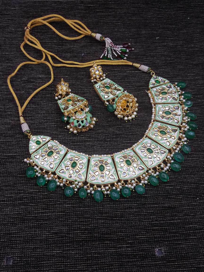 NECKLACE EARRING in JADAU KUNDAN Style | Design - 20715
