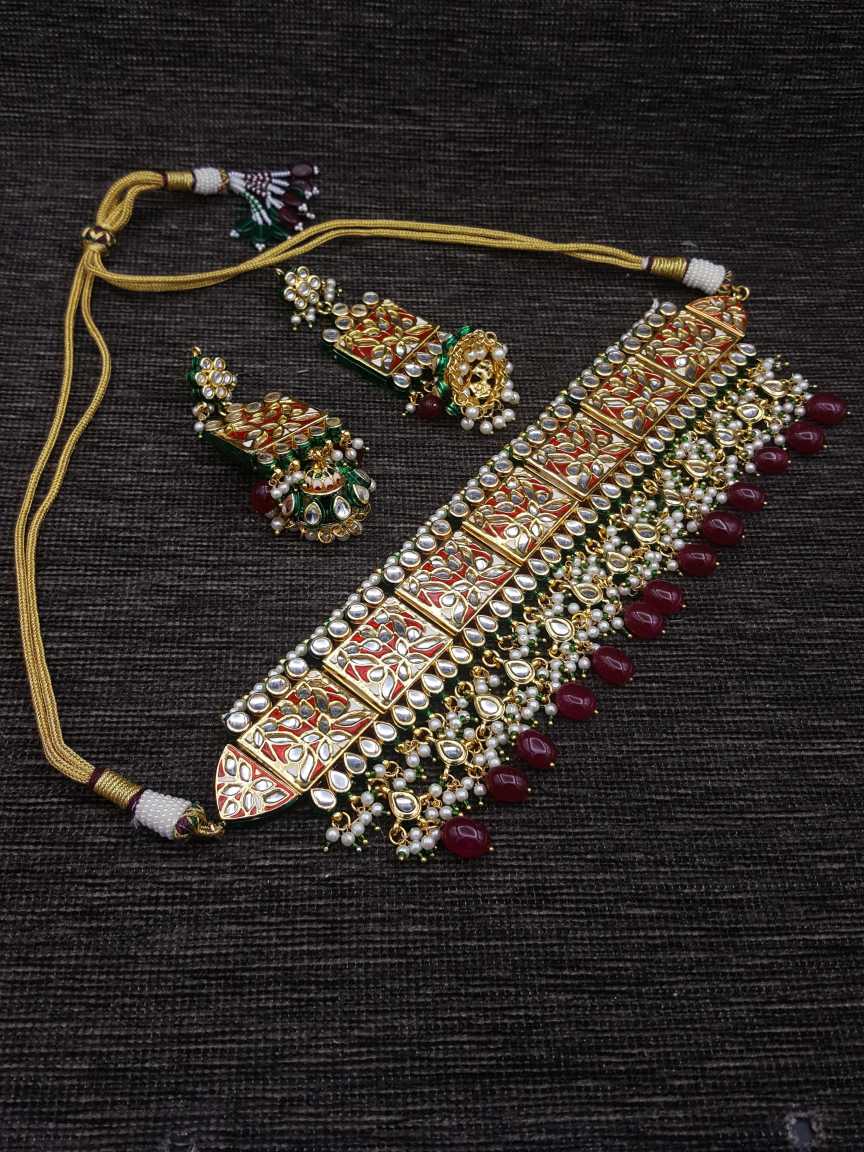 NECKLACE EARRING in JADAU KUNDAN Style | Design - 20716