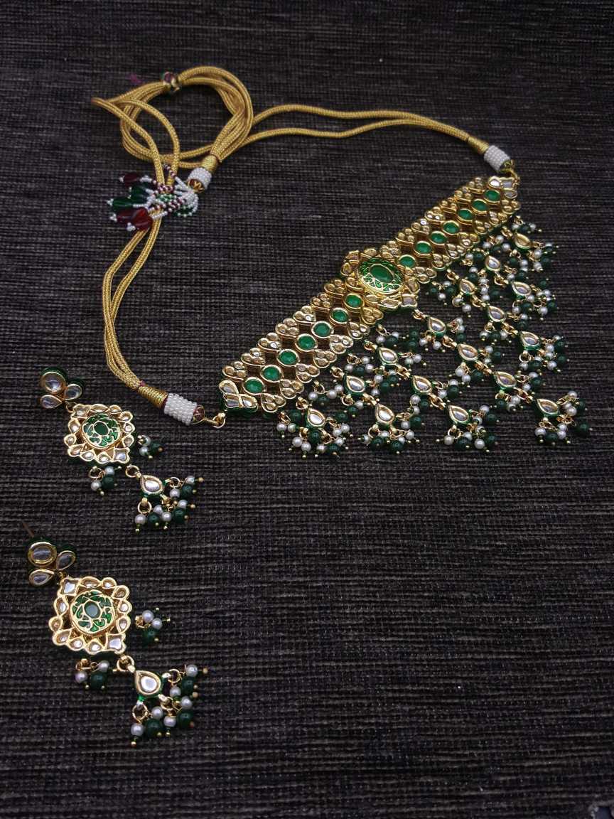 NECKLACE EARRING in JADAU KUNDAN Style | Design - 20798