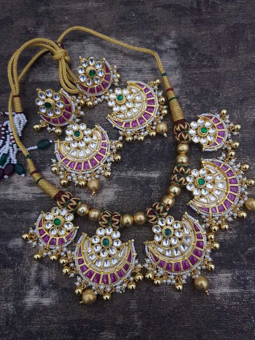 NECKLACE EARRING in JADAU KUNDAN Style | Design - 20970