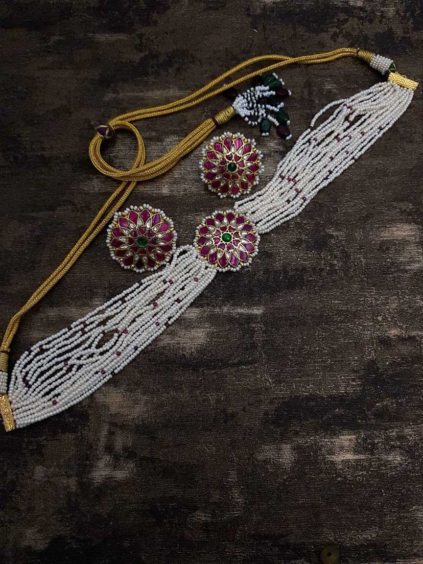 NECKLACE EARRING in JADAU KUNDAN Style | Design - 20991