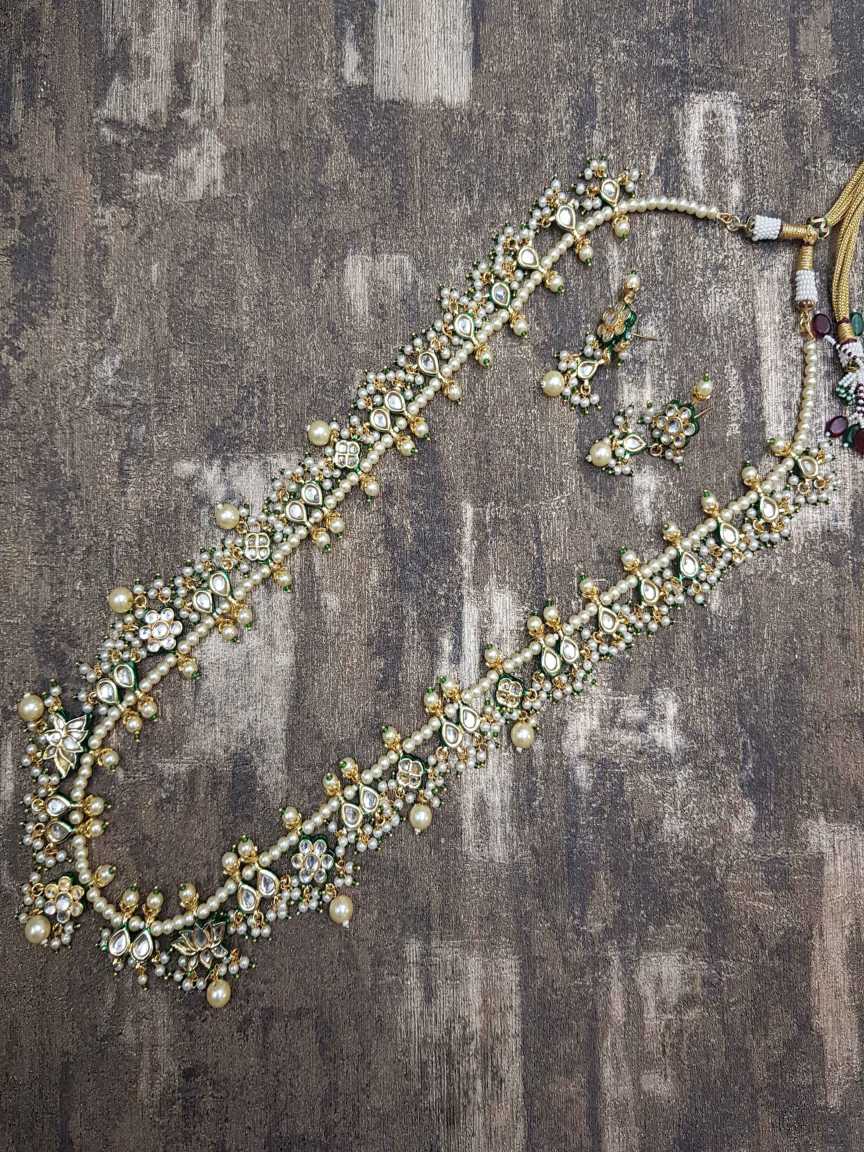 NECKLACE EARRING in JADAU KUNDAN Style | Design - 21109