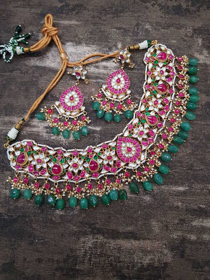 NECKLACE EARRING in JADAU KUNDAN Style | Design - 21121