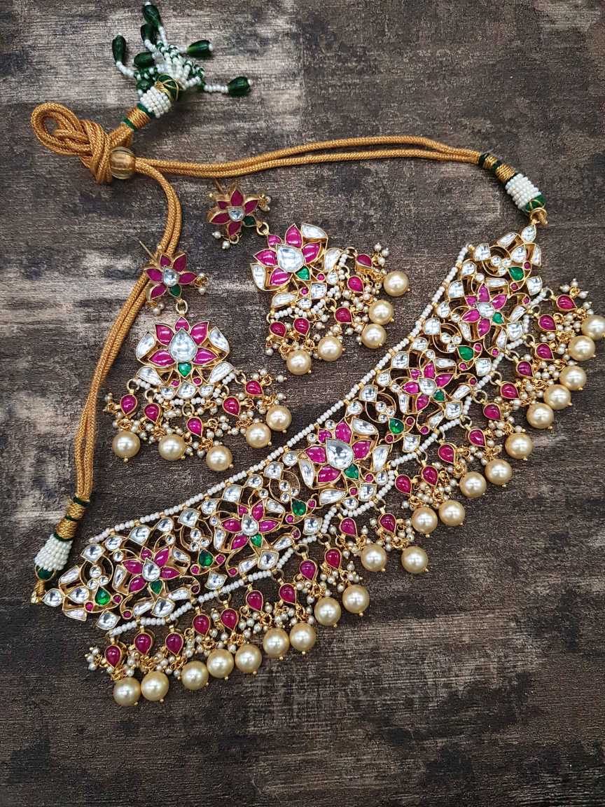 NECKLACE EARRING in JADAU KUNDAN Style | Design - 21122