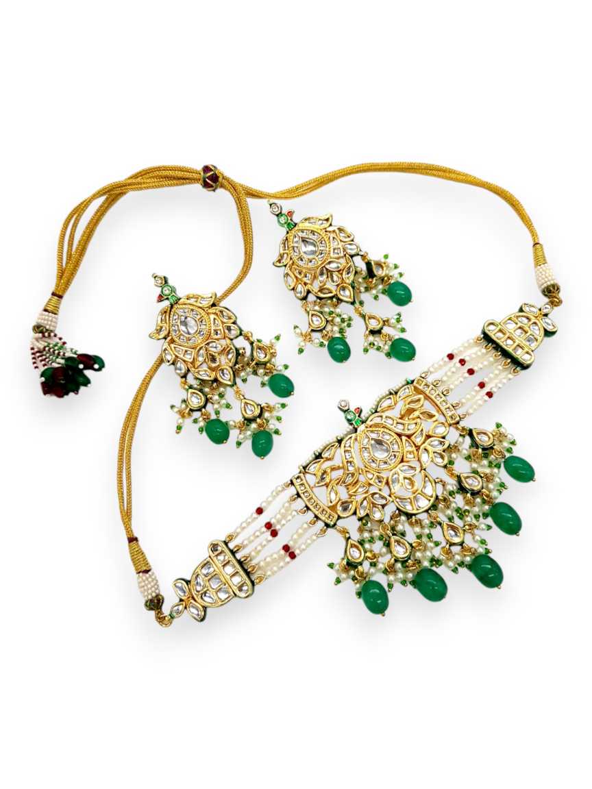 NECKLACE EARRING in JADAU KUNDAN Style | Design - 21259
