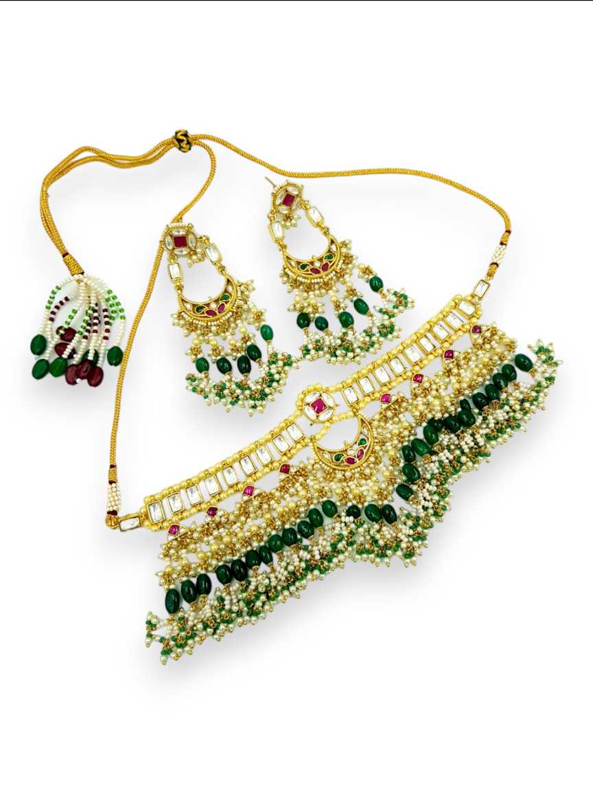 NECKLACE EARRING in JADAU KUNDAN Style | Design - 21279
