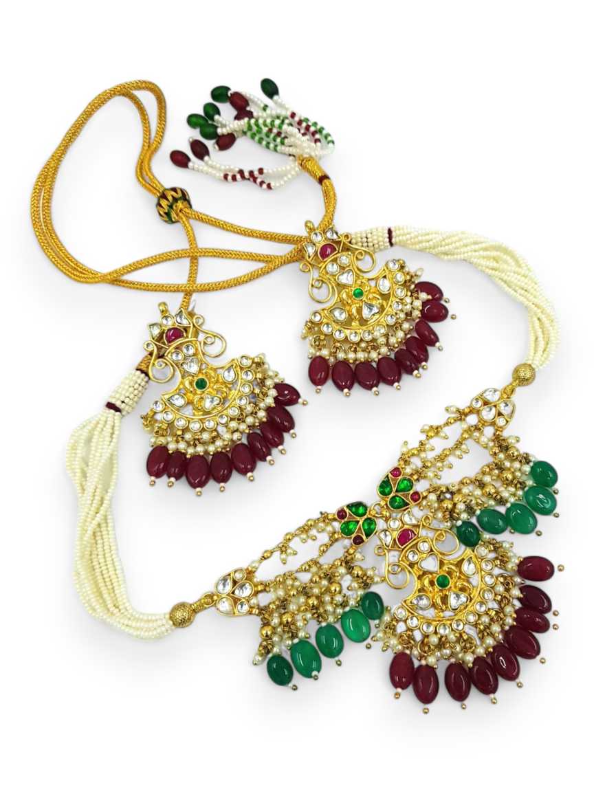 NECKLACE EARRING in JADAU KUNDAN Style | Design - 21280