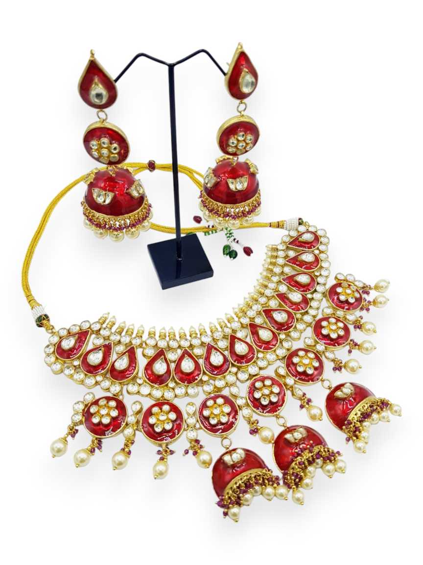 NECKLACE EARRING in JADAU KUNDAN Style | Design - 21633