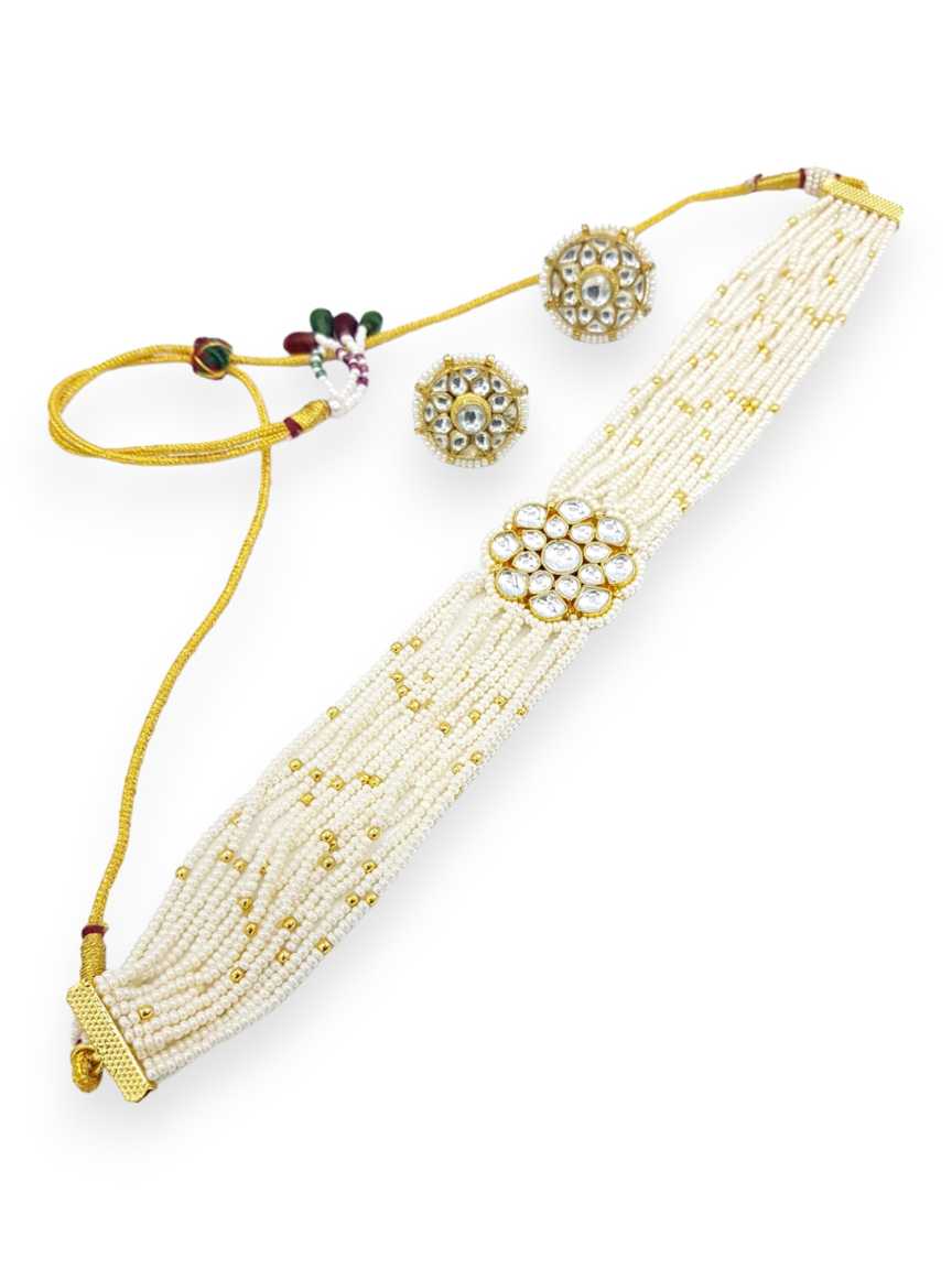 NECKLACE EARRING in JADAU KUNDAN Style | Design - 21649