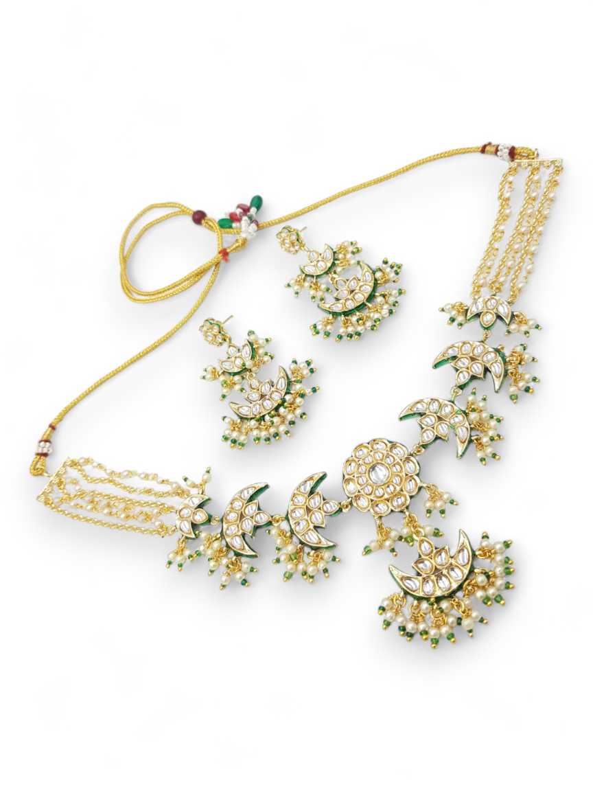 NECKLACE EARRING in JADAU KUNDAN Style | Design - 22280