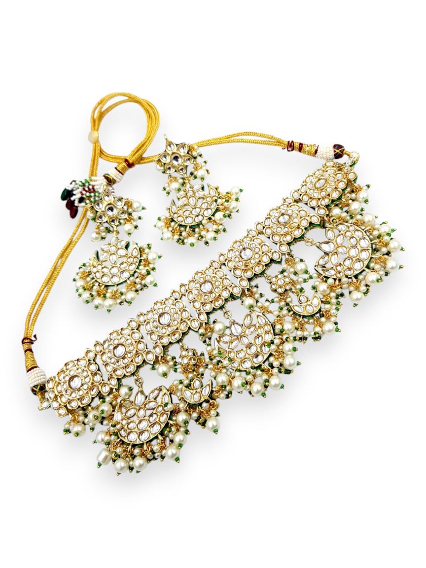 NECKLACE EARRING IN JADAU KUNDAN STYLE | DESIGN - 22607