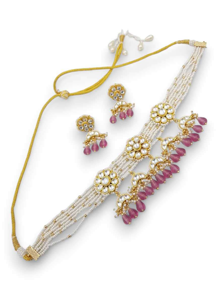 NECKLACE EARRING in JADAU KUNDAN Style | Design - 22764