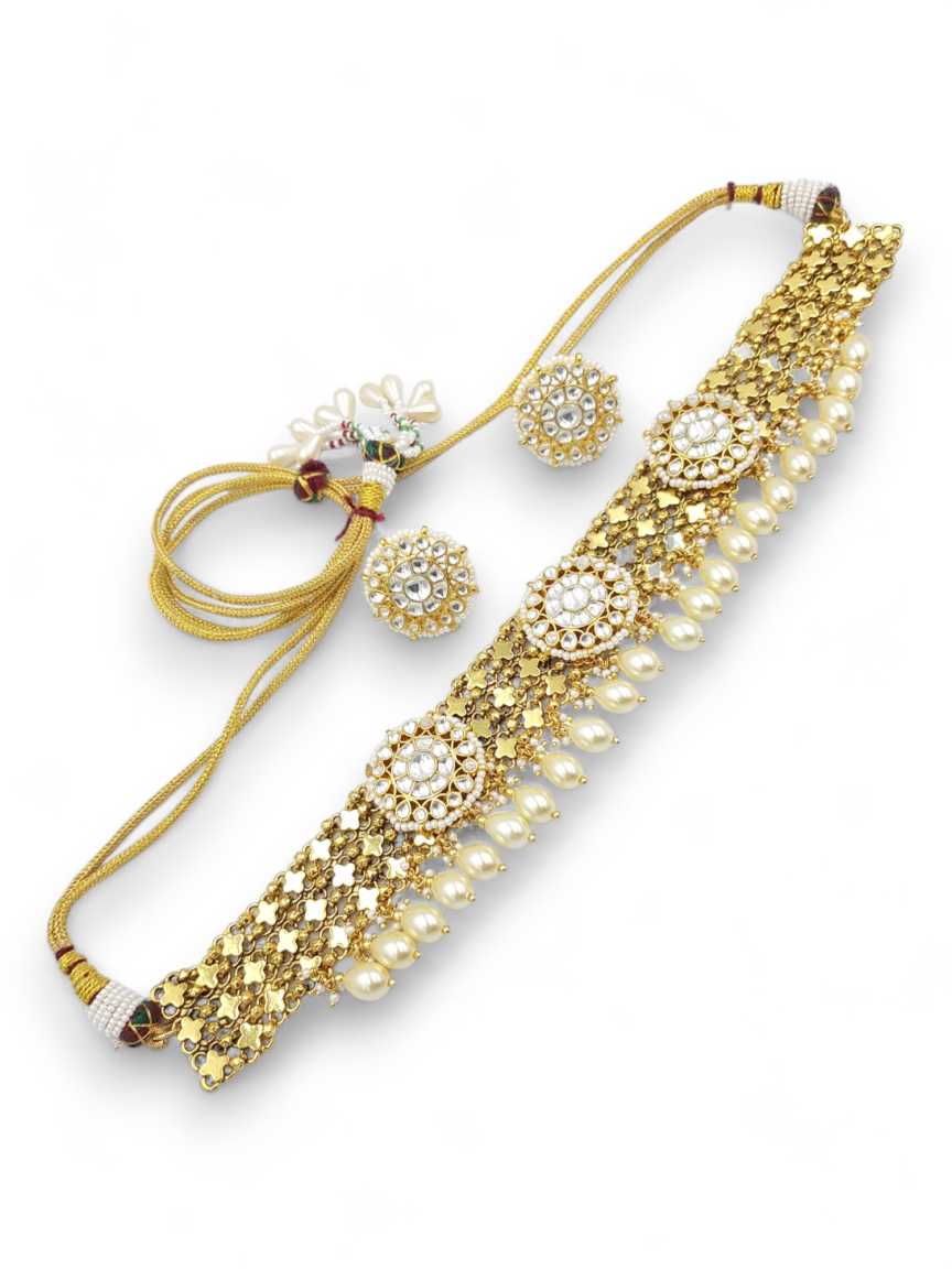 NECKLACE EARRING in JADAU KUNDAN Style | Design - 22789