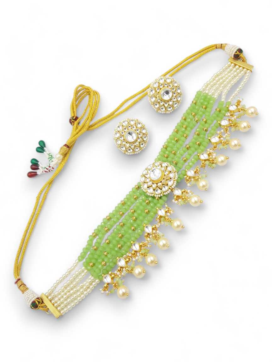 NECKLACE EARRING in JADAU KUNDAN Style | Design - 22817