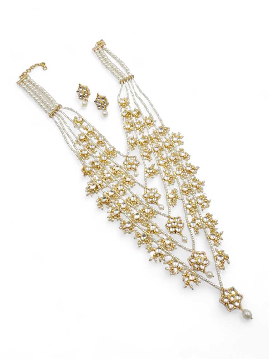 NECKLACE EARRING in JADAU KUNDAN Style | Design - 22952