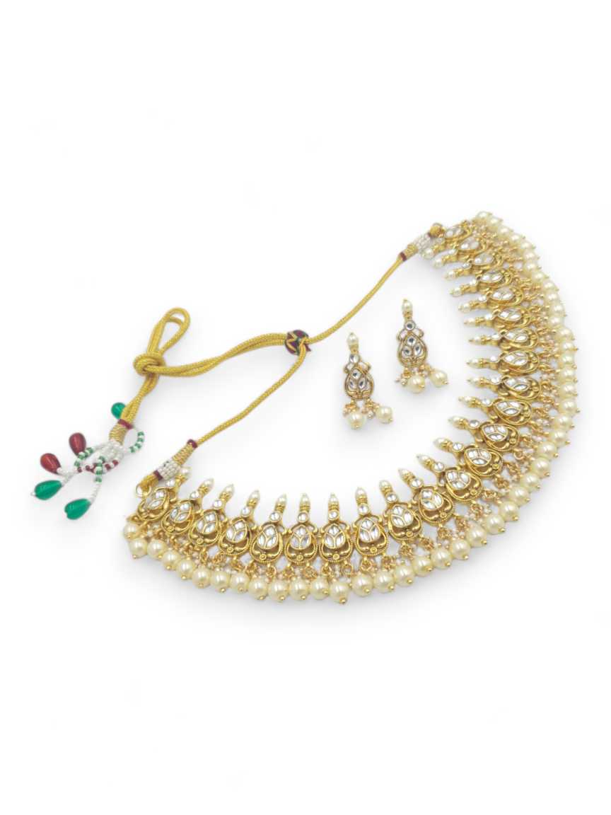 NECKLACE EARRING IN JADAU KUNDAN STYLE | DESIGN - 23132