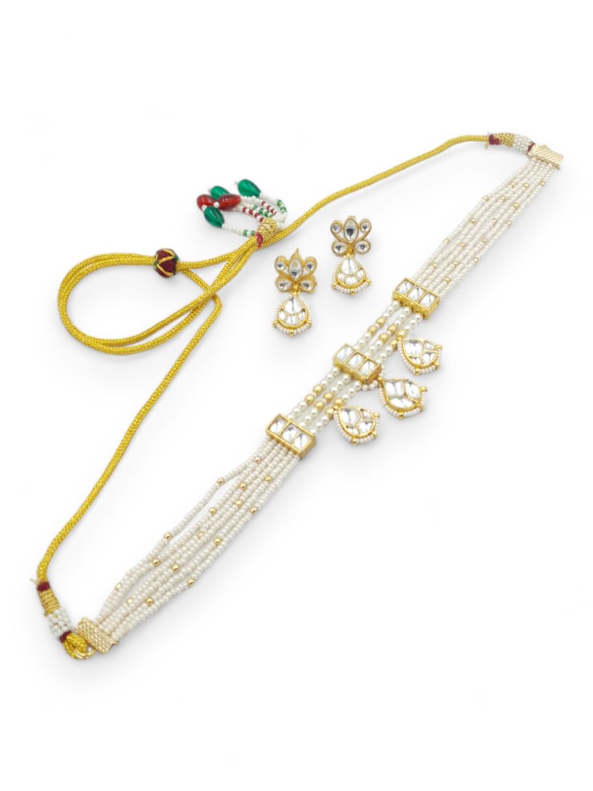 NECKLACE EARRING IN JADAU KUNDAN STYLE | DESIGN - 23143