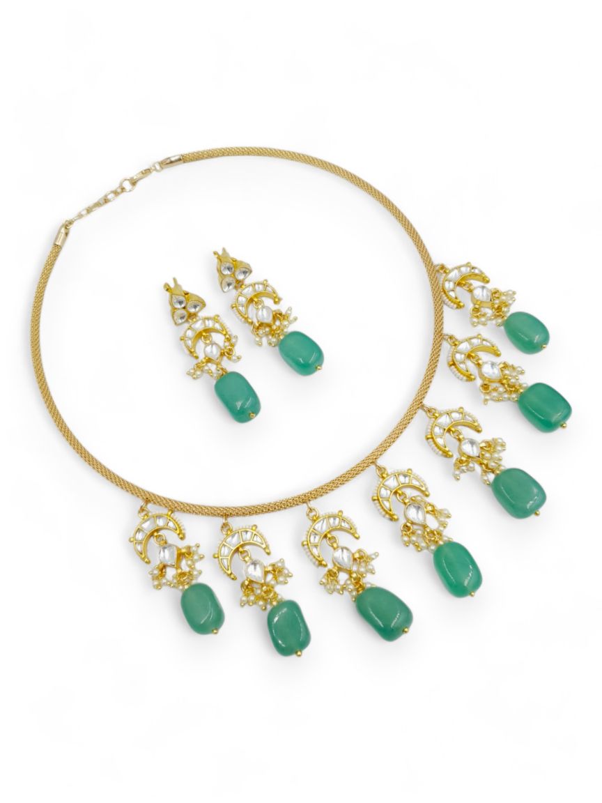 NECKLACE EARRING IN JADAU KUNDAN STYLE | DESIGN - 23251