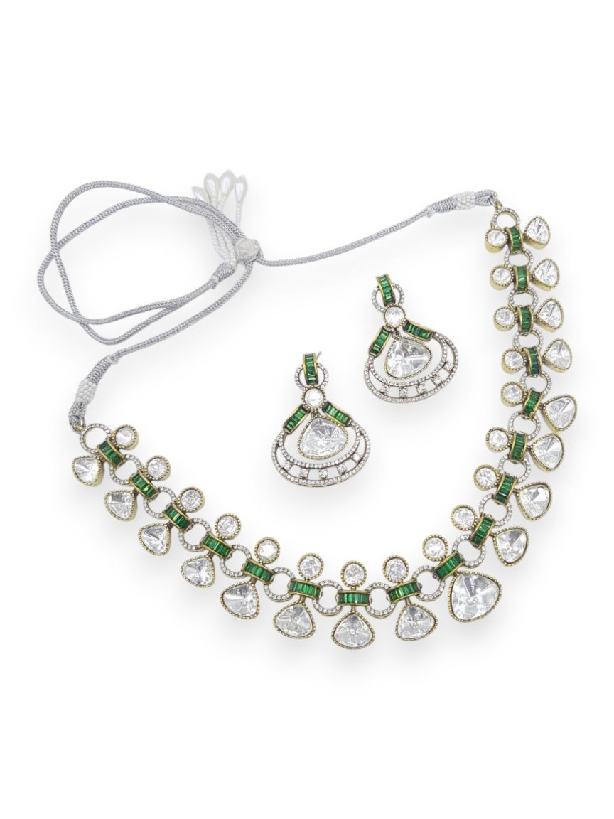 NECKLACE EARRING IN JADAU KUNDAN STYLE | DESIGN - 23429