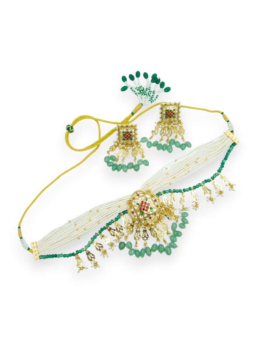 NECKLACE EARRING IN JADAU KUNDAN STYLE | DESIGN - 23513