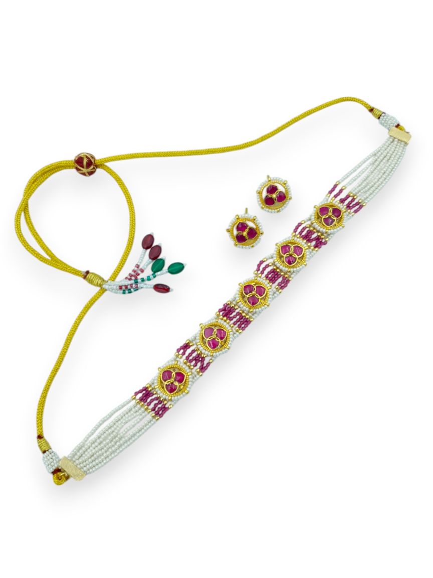 NECKLACE EARRING IN JADAU KUNDAN STYLE | DESIGN - 23795