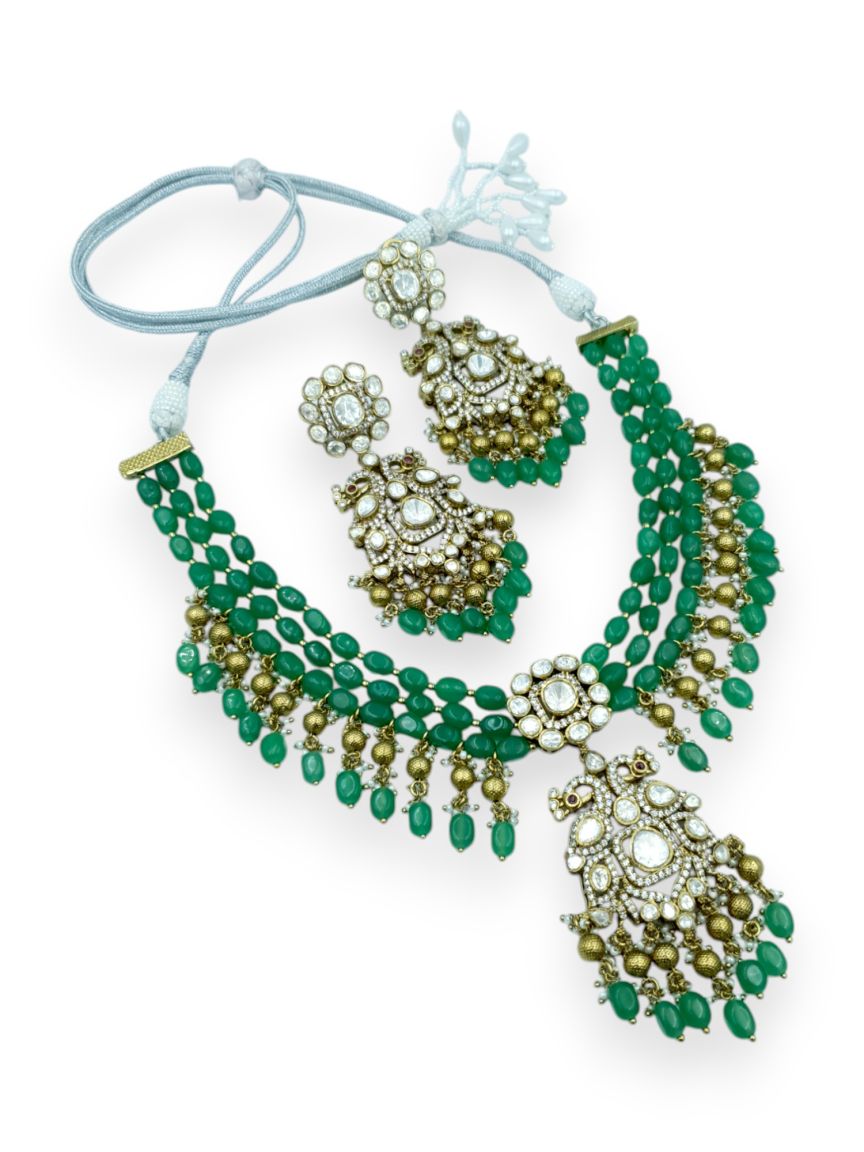 NECKLACE EARRING IN JADAU KUNDAN STYLE | DESIGN - 23821