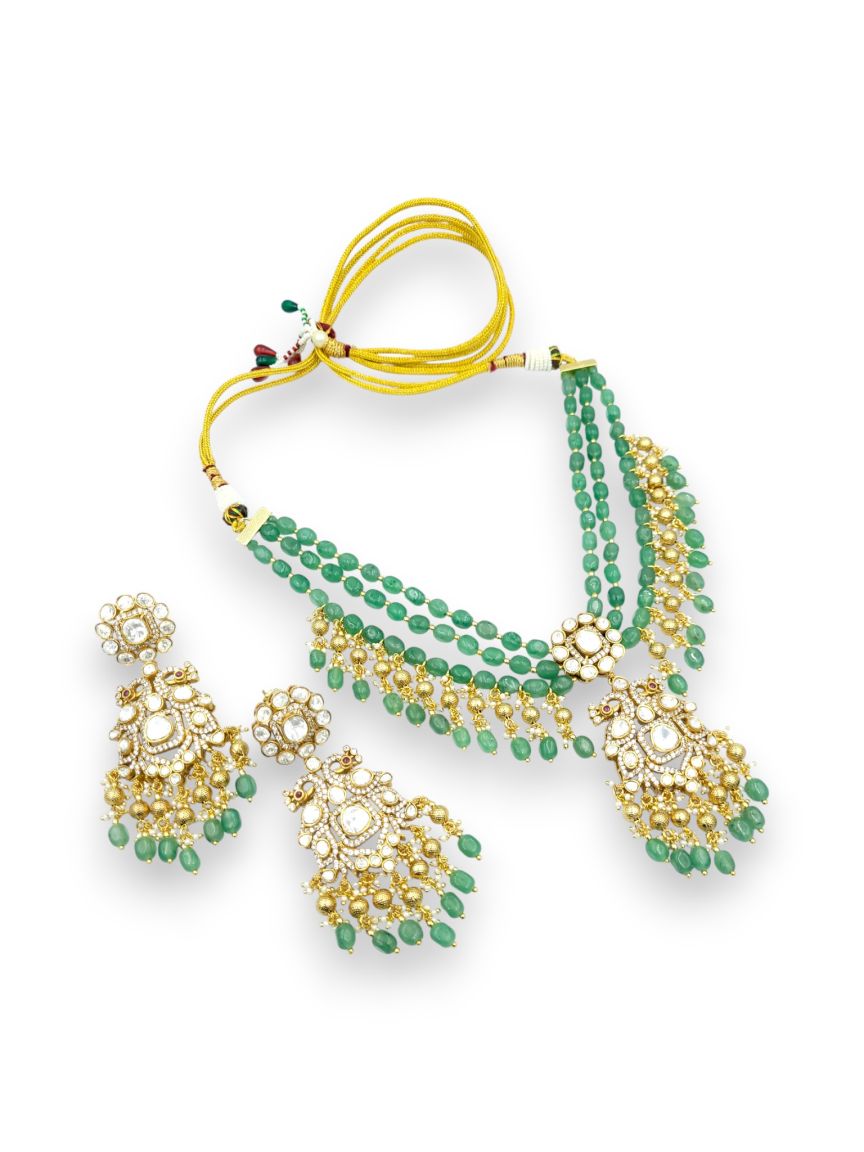 NECKLACE EARRING IN JADAU KUNDAN STYLE | DESIGN - 23821