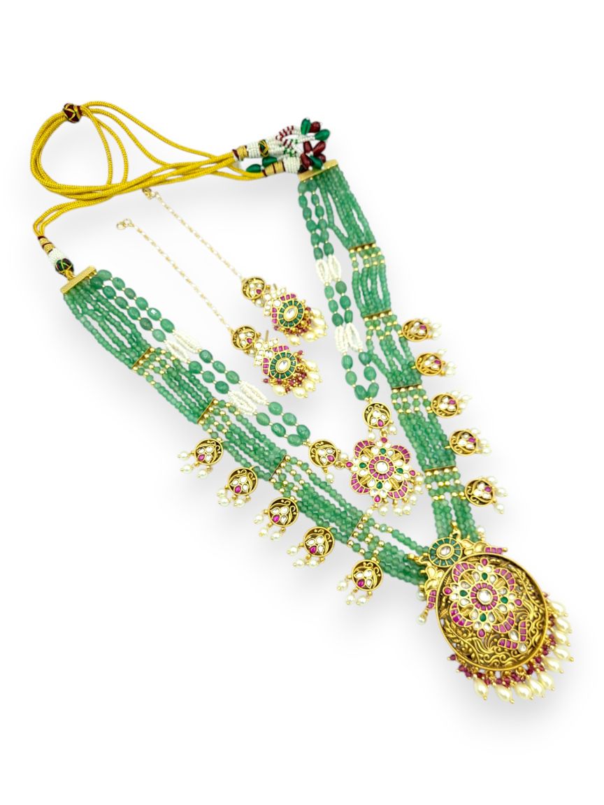 NECKLACE EARRING IN JADAU KUNDAN STYLE | DESIGN - 23879