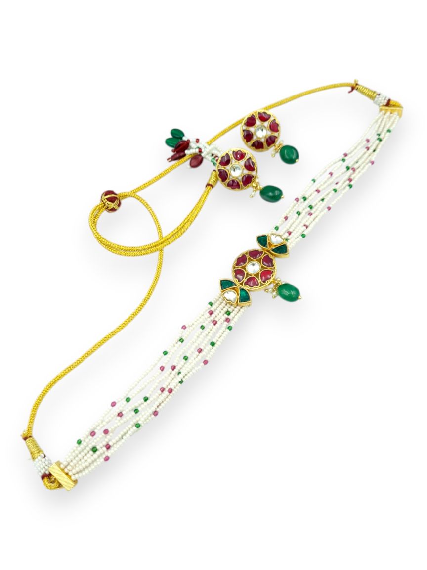 NECKLACE EARRING IN JADAU KUNDAN STYLE | DESIGN - 23997