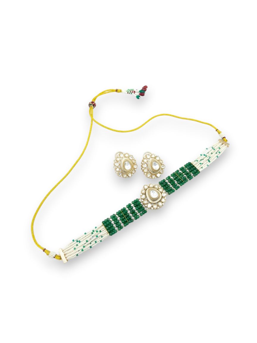 NECKLACE EARRING IN JADAU KUNDAN STYLE | DESIGN - 23999