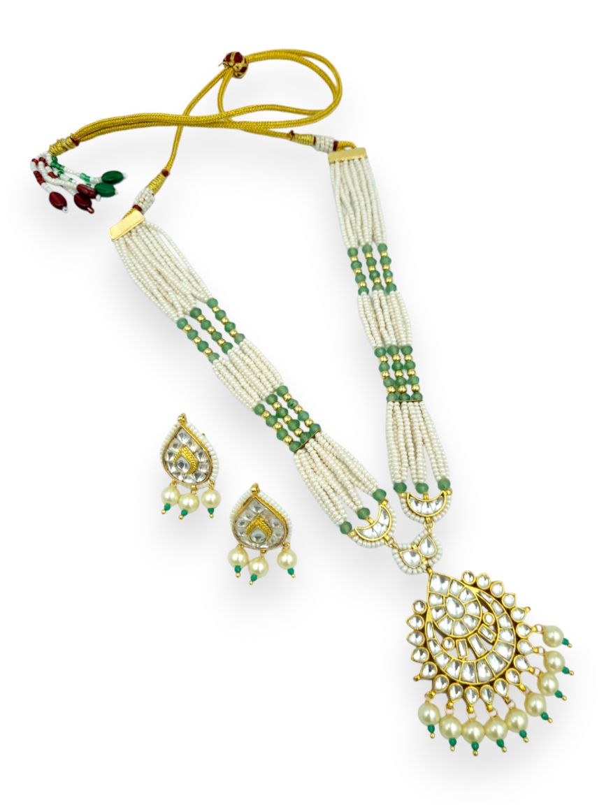 NECKLACE EARRING IN JADAU KUNDAN STYLE | DESIGN - 24017