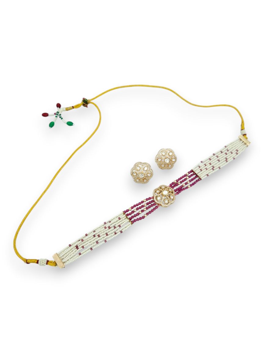 NECKLACE EARRING IN JADAU KUNDAN STYLE | DESIGN - 24095