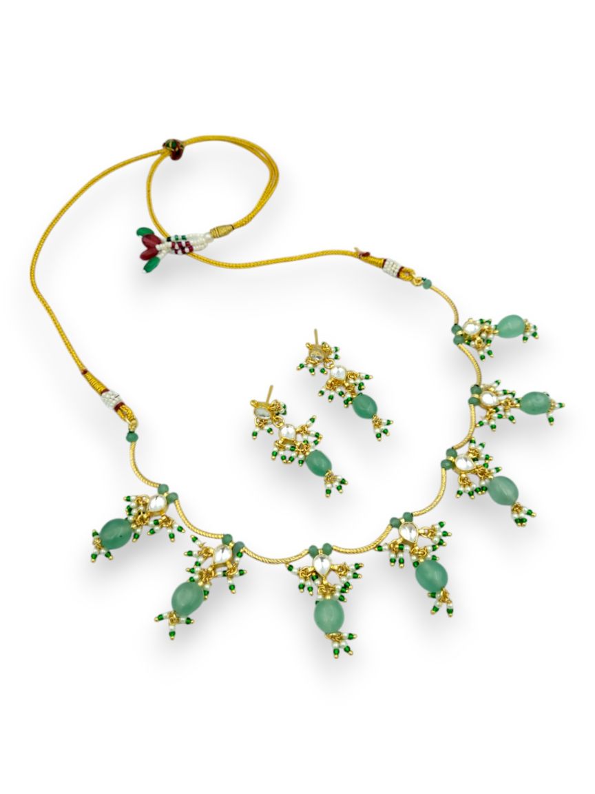 NECKLACE EARRING IN JADAU KUNDAN STYLE | DESIGN - 24118