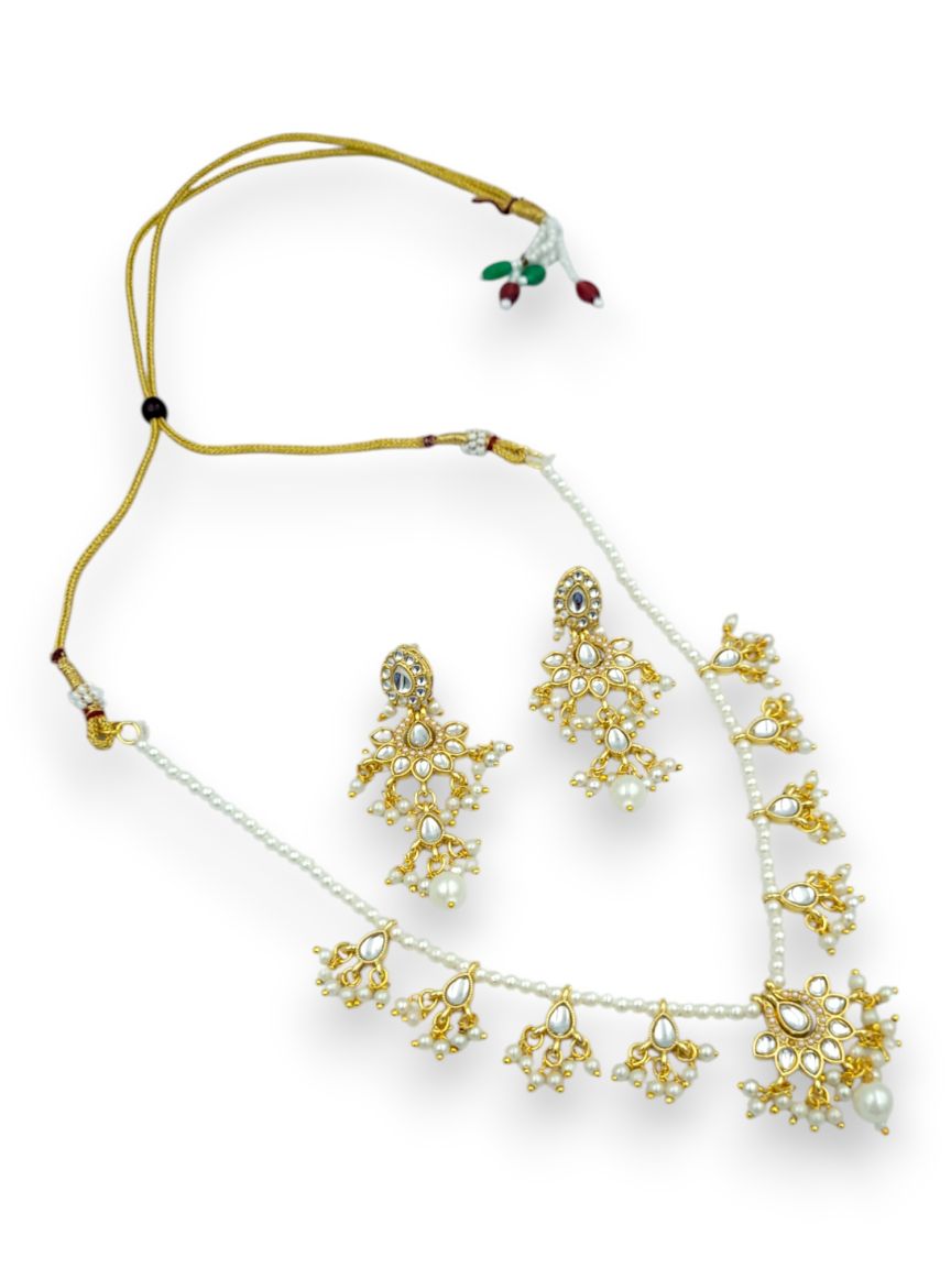 NECKLACE EARRING IN JADAU KUNDAN STYLE | DESIGN - 24172