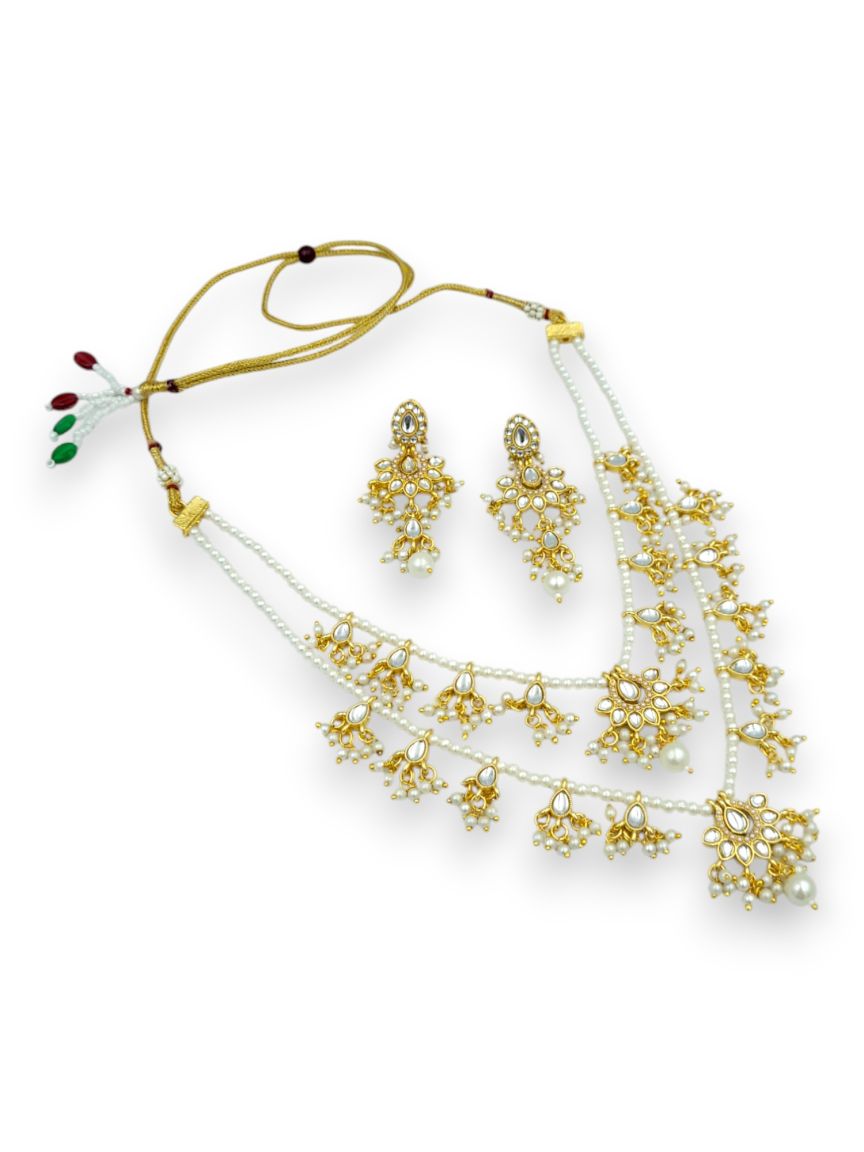 NECKLACE EARRING IN JADAU KUNDAN STYLE | DESIGN - 24173