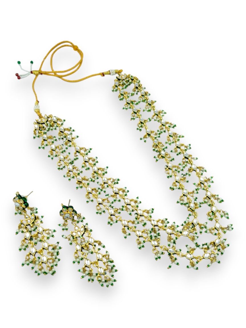 NECKLACE EARRING IN JADAU KUNDAN STYLE | DESIGN - 24191