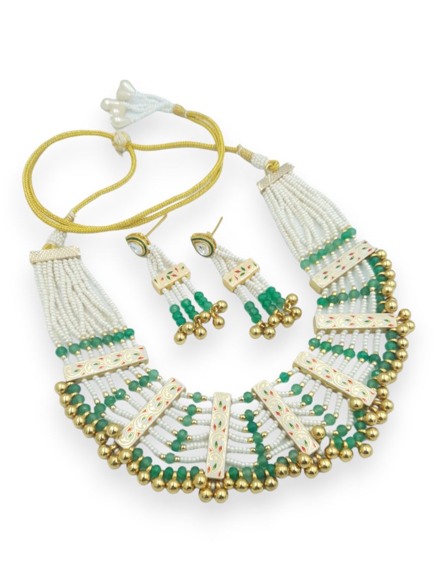 NECKLACE EARRING IN MEENAKARI STYLE | DESIGN - 23403